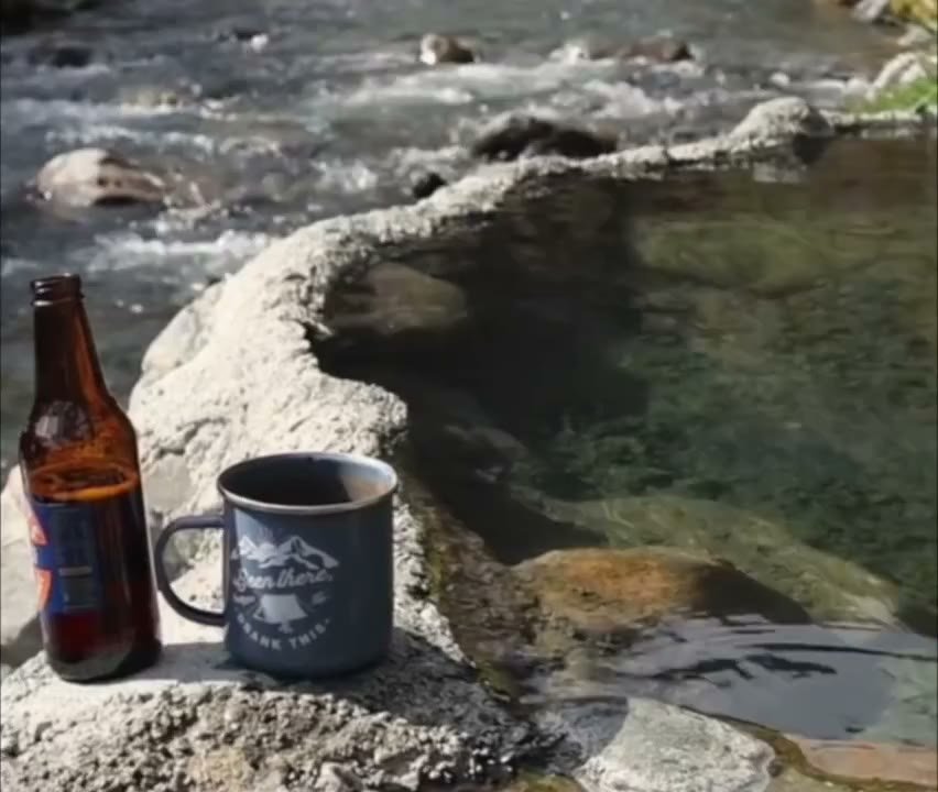 Camp beside the natural hot springs